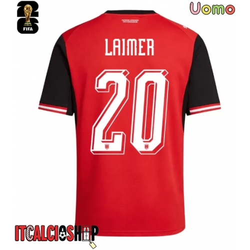 Austria Konrad Laimer #20 Prima Maglia Mondiali 2026 Manica Corta